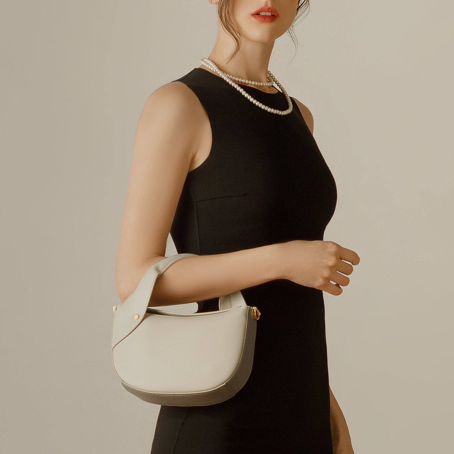 Hala Moon Bag - Beige