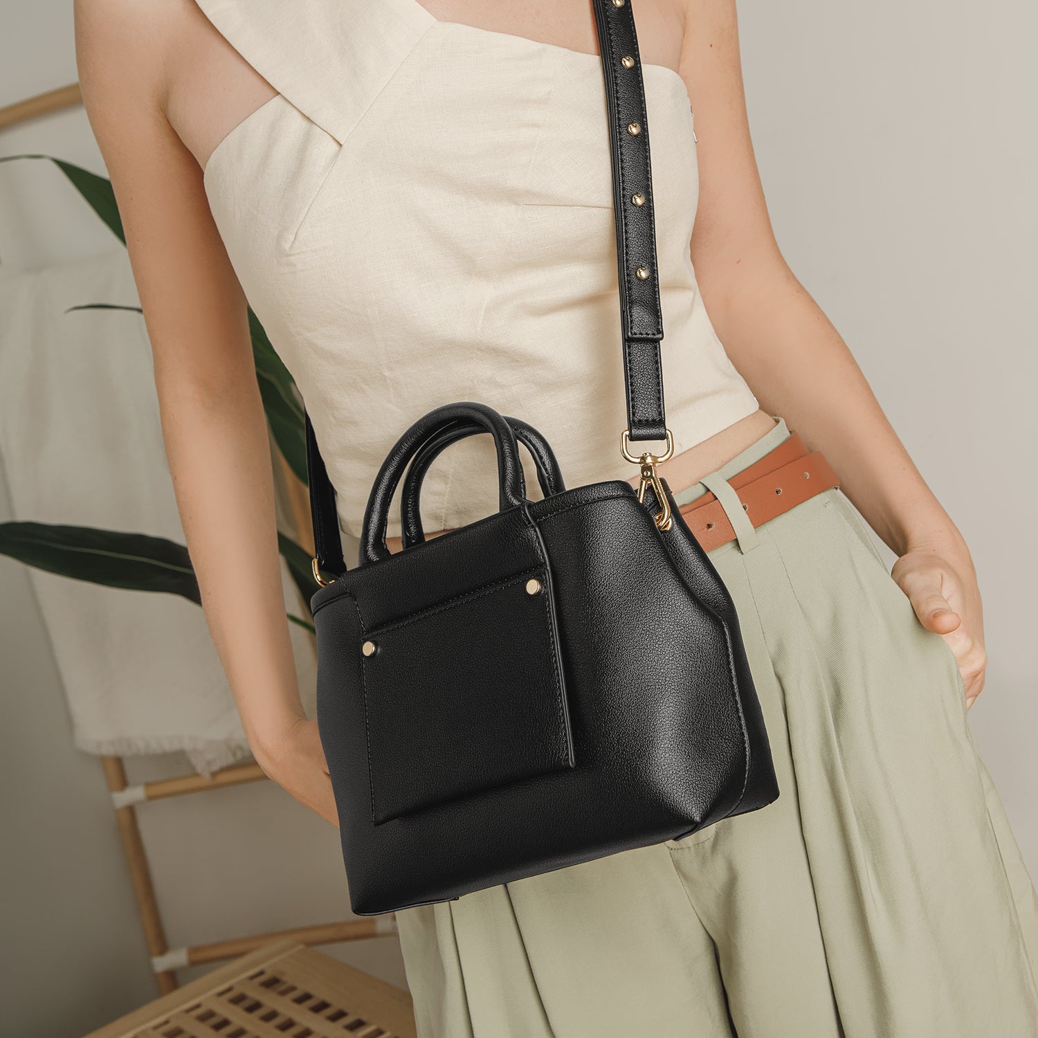 Picola Top Handle Bag - Black