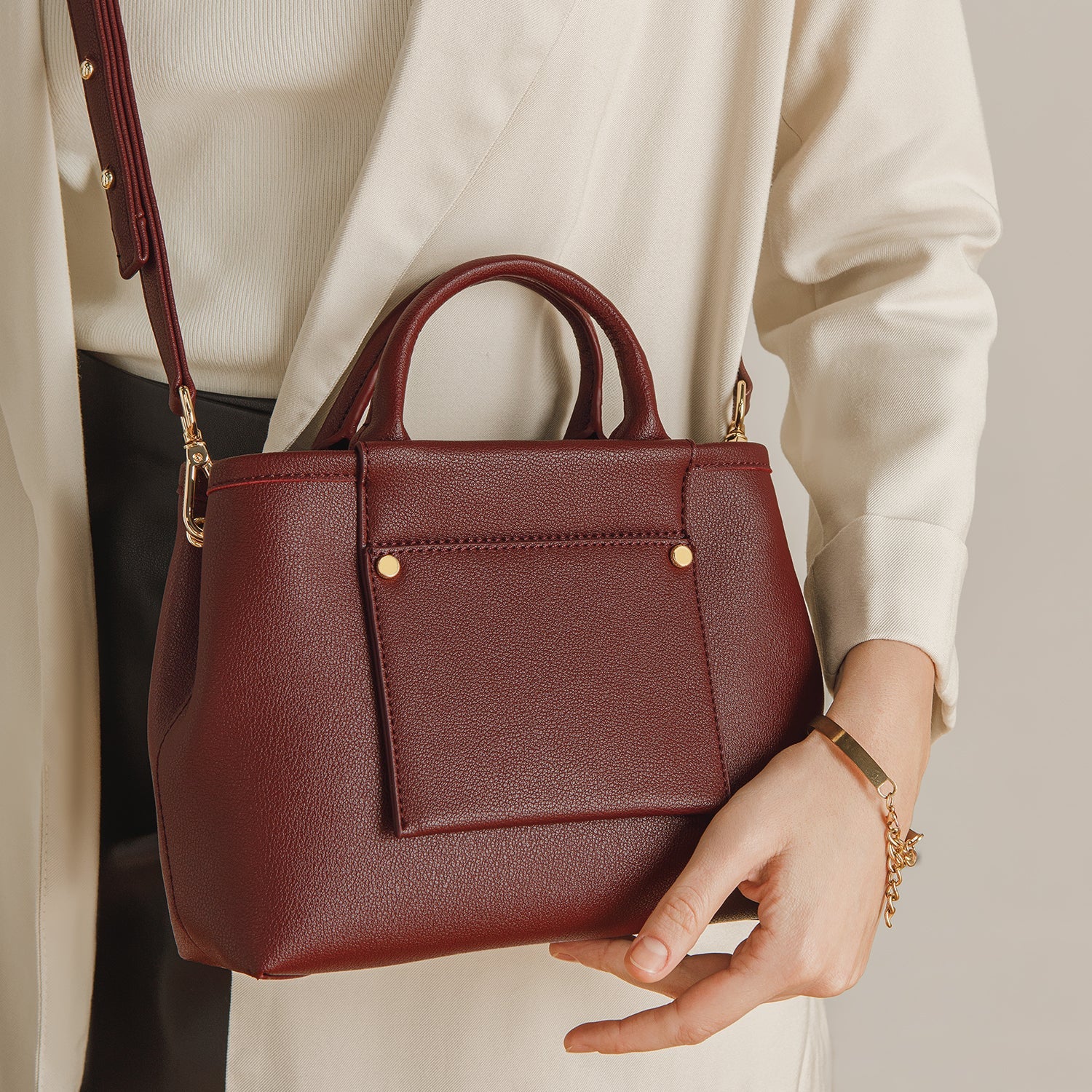 Picola Top Handle Bag - Maroon