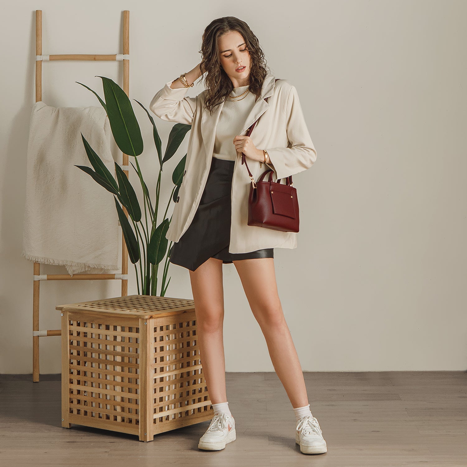 Picola Top Handle Bag - Maroon