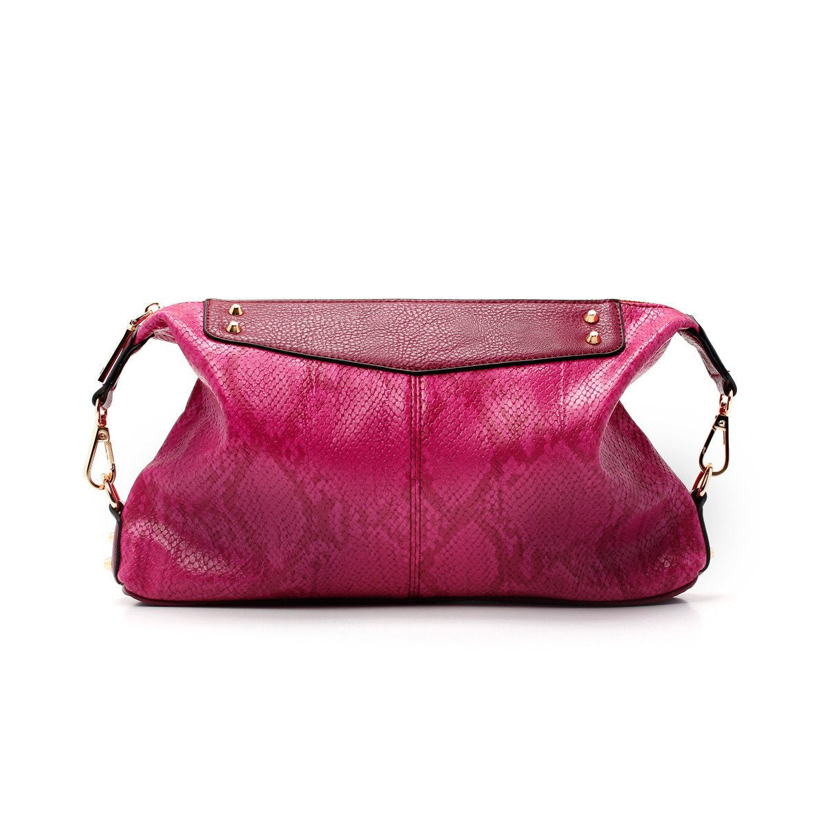 sometime sofina 3 signature clutch bag fuchsia front