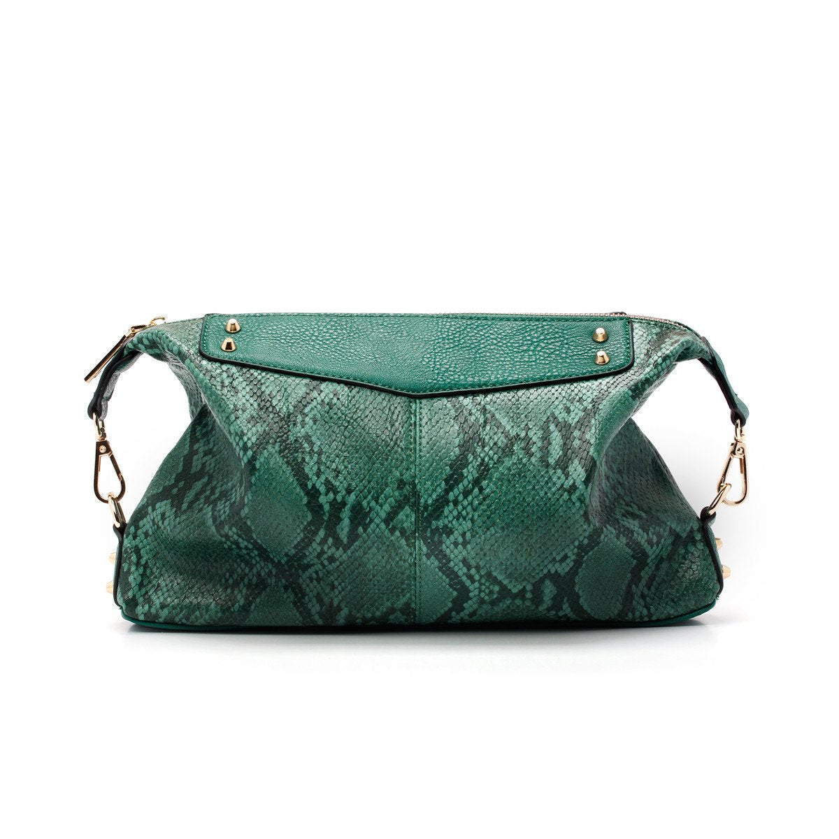 sometime sofina 3 signature clutch bag green front