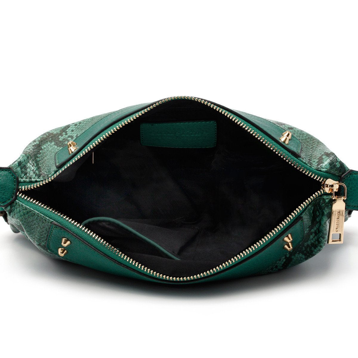sometime sofina 3 signature clutch bag green inner