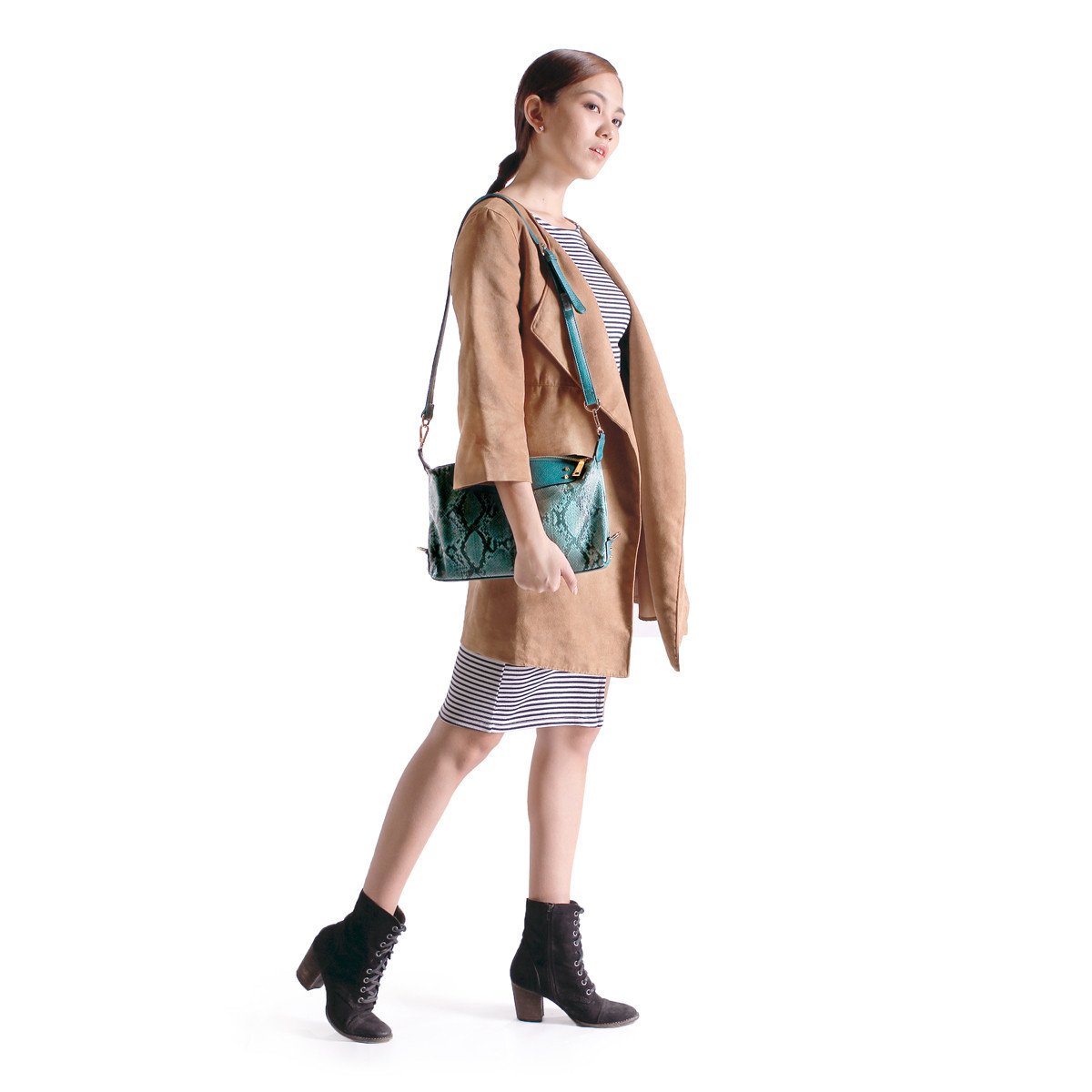 sometime sofina 3 signature clutch bag green m1