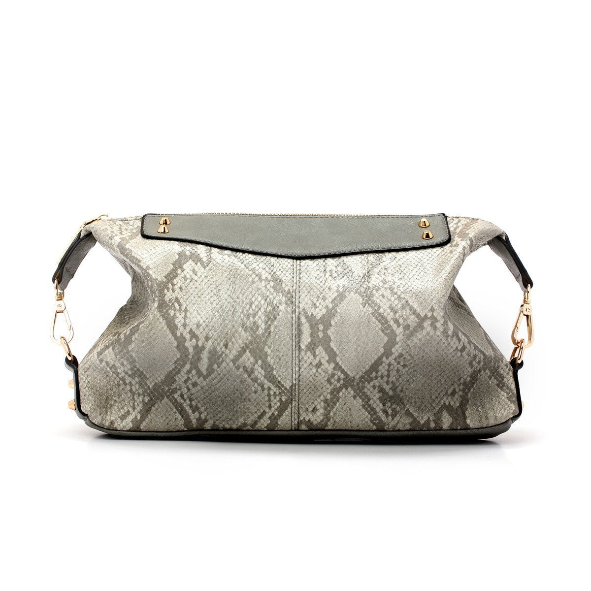 sometime sofina 3 signature clutch bag grey front