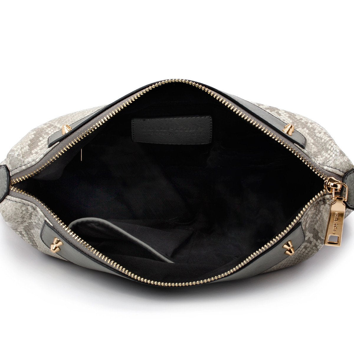 sometime sofina 3 signature clutch bag grey inner