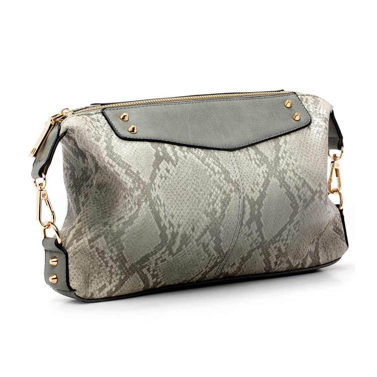 sometime sofina 3 signature clutch bag grey perspective