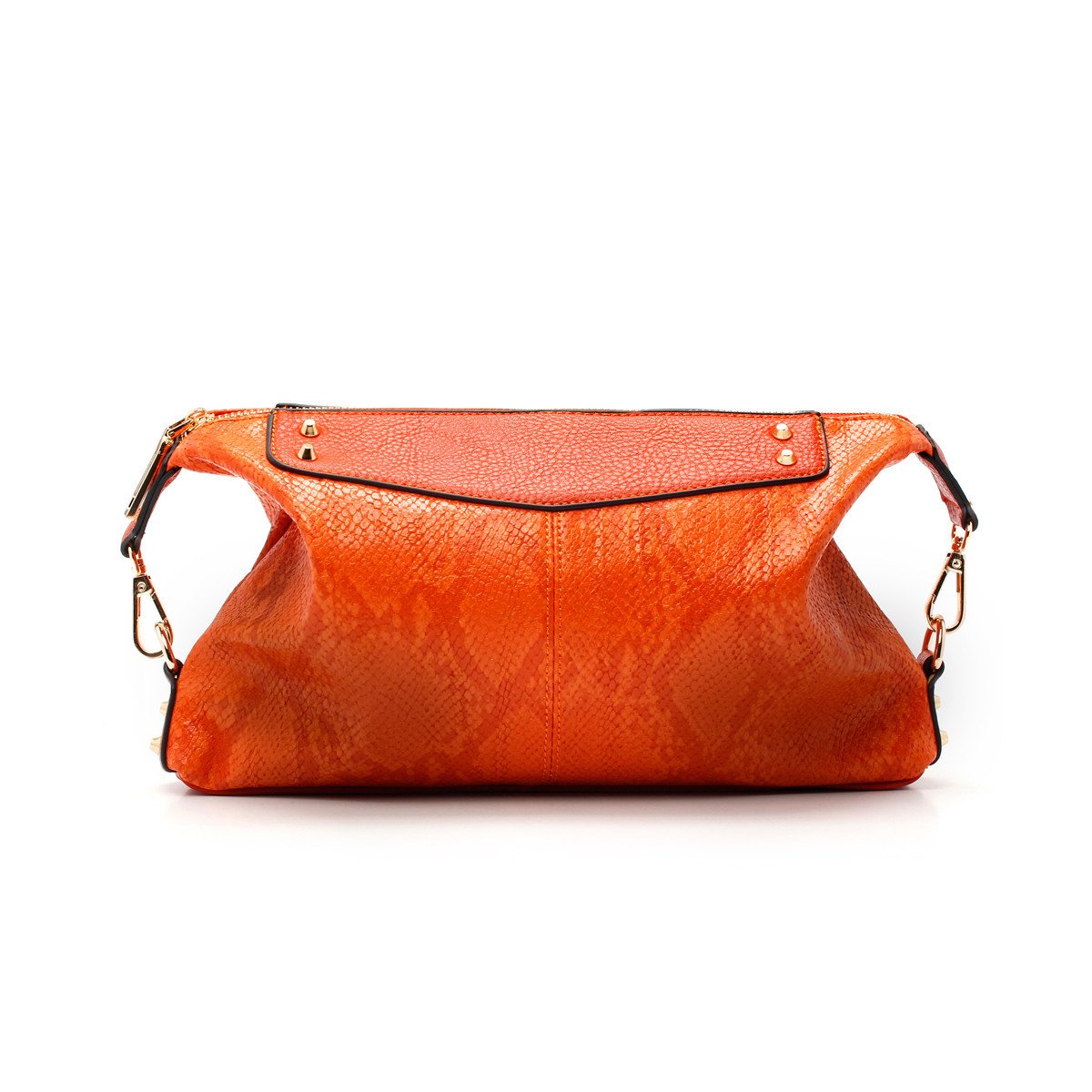 sometime sofina 3 signature clutch bag orange front