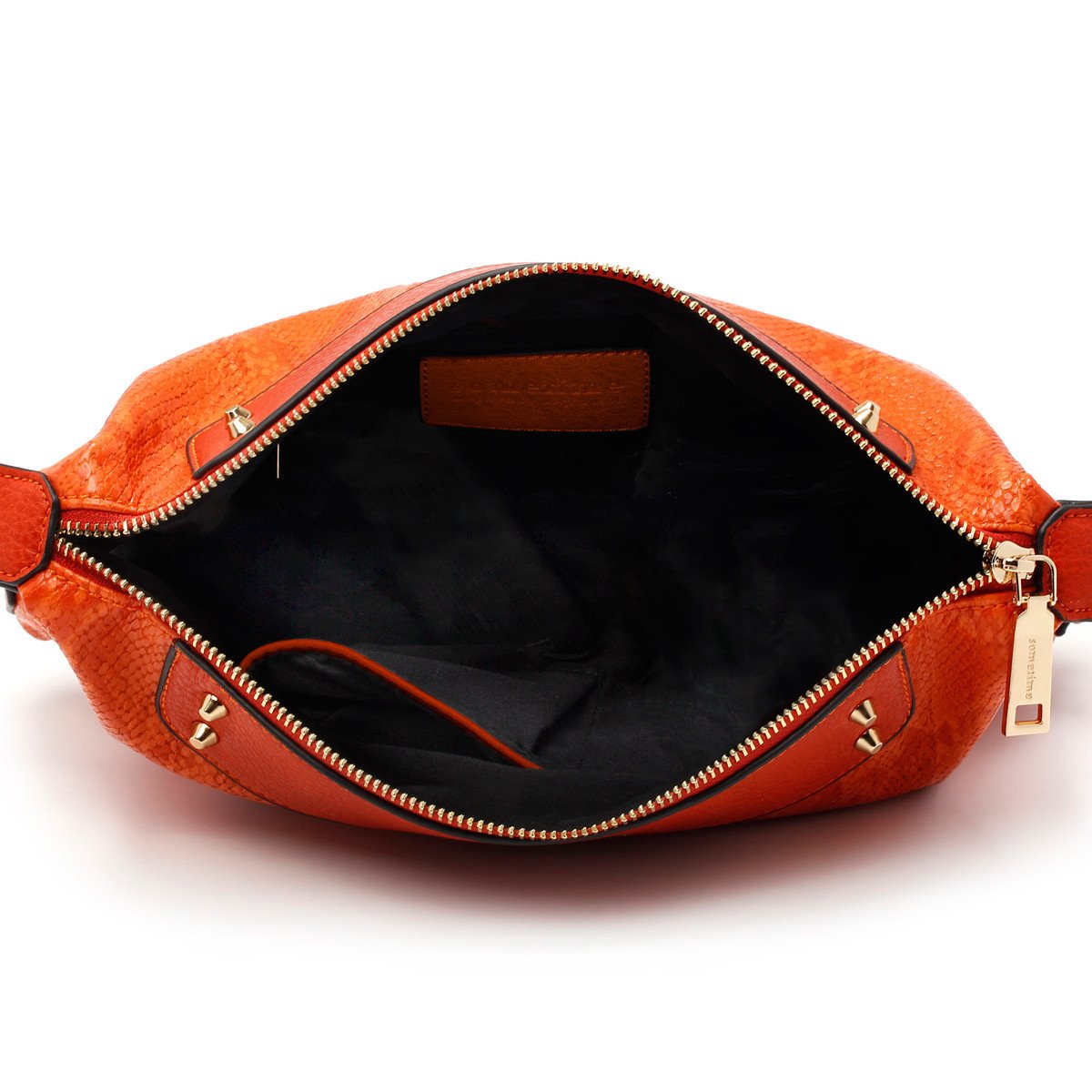 sometime sofina 3 signature clutch bag orange inner