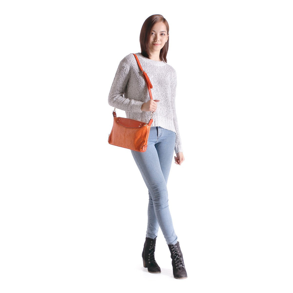sometime sofina 3 signature clutch bag orange m1