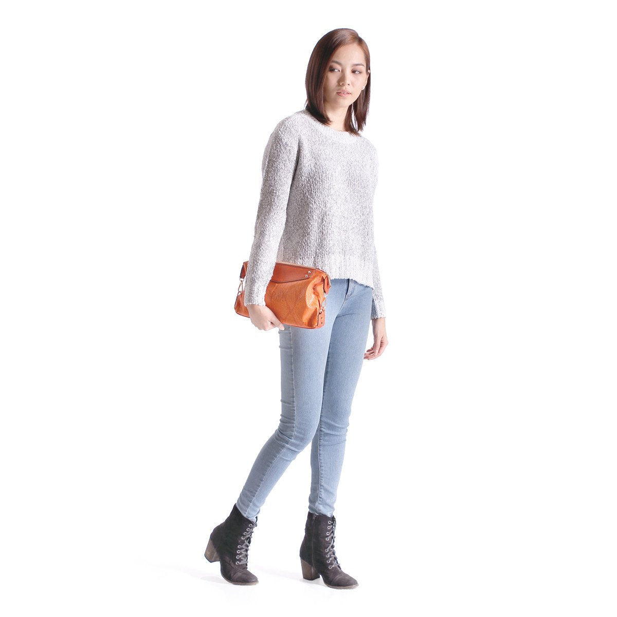 sometime sofina 3 signature clutch bag orange m2