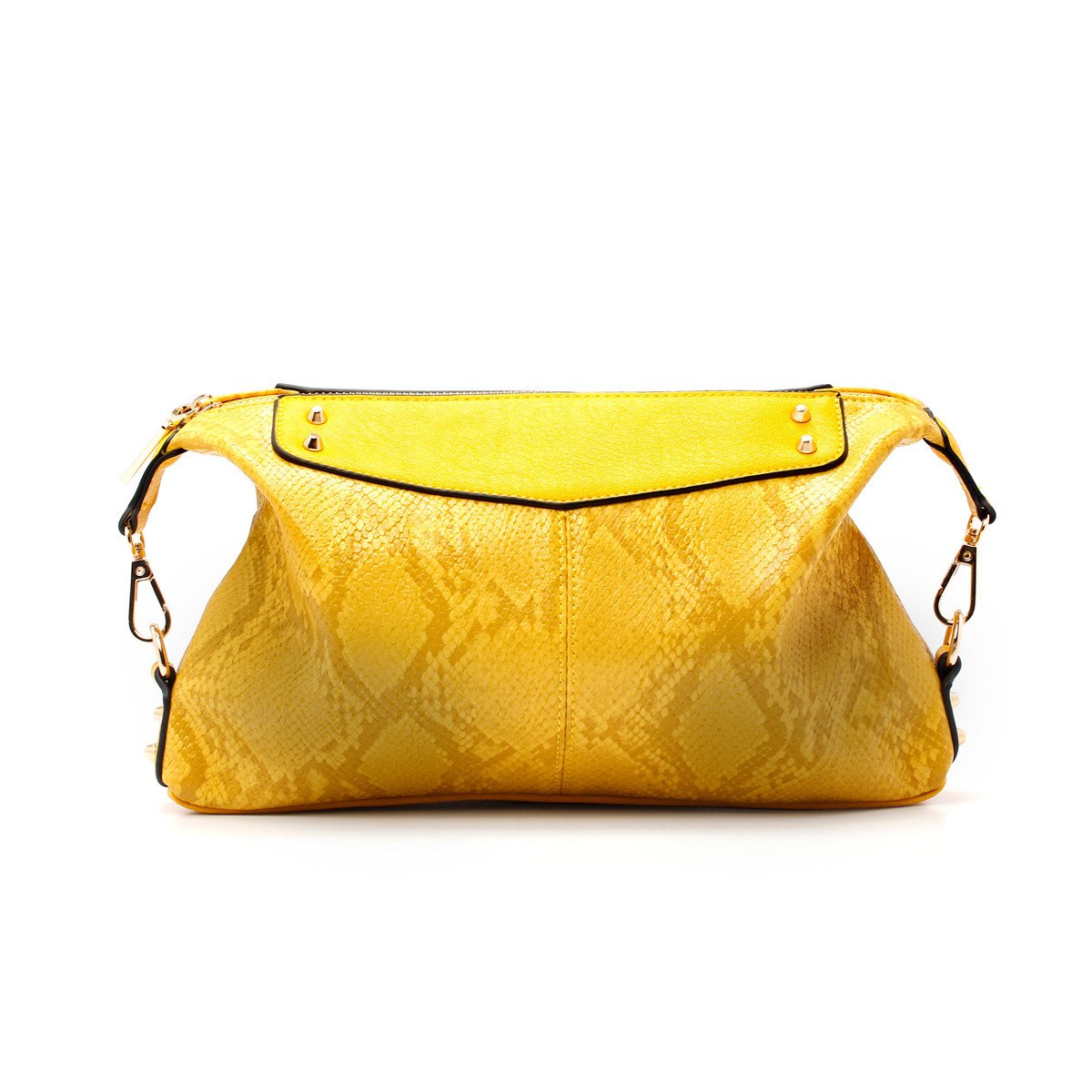 sometime sofina 3 signature clutch bag yellow front