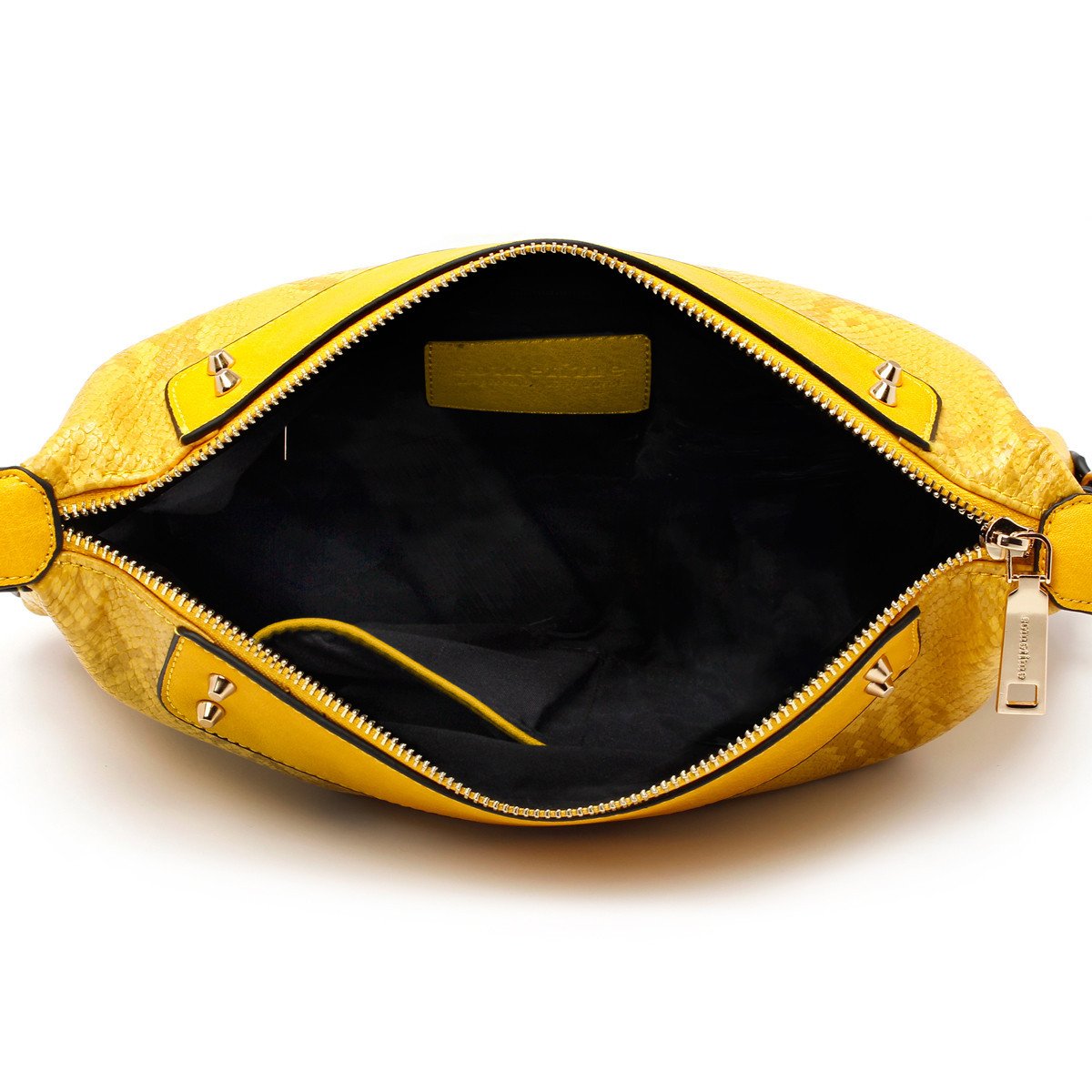 sometime sofina 3 signature clutch bag yellow inner