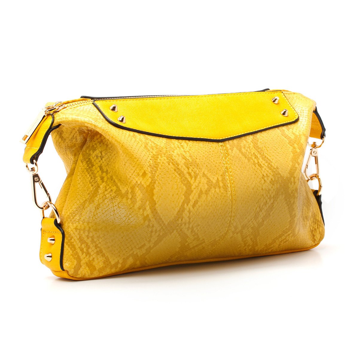 sometime sofina 3 signature clutch bag yellow perspective