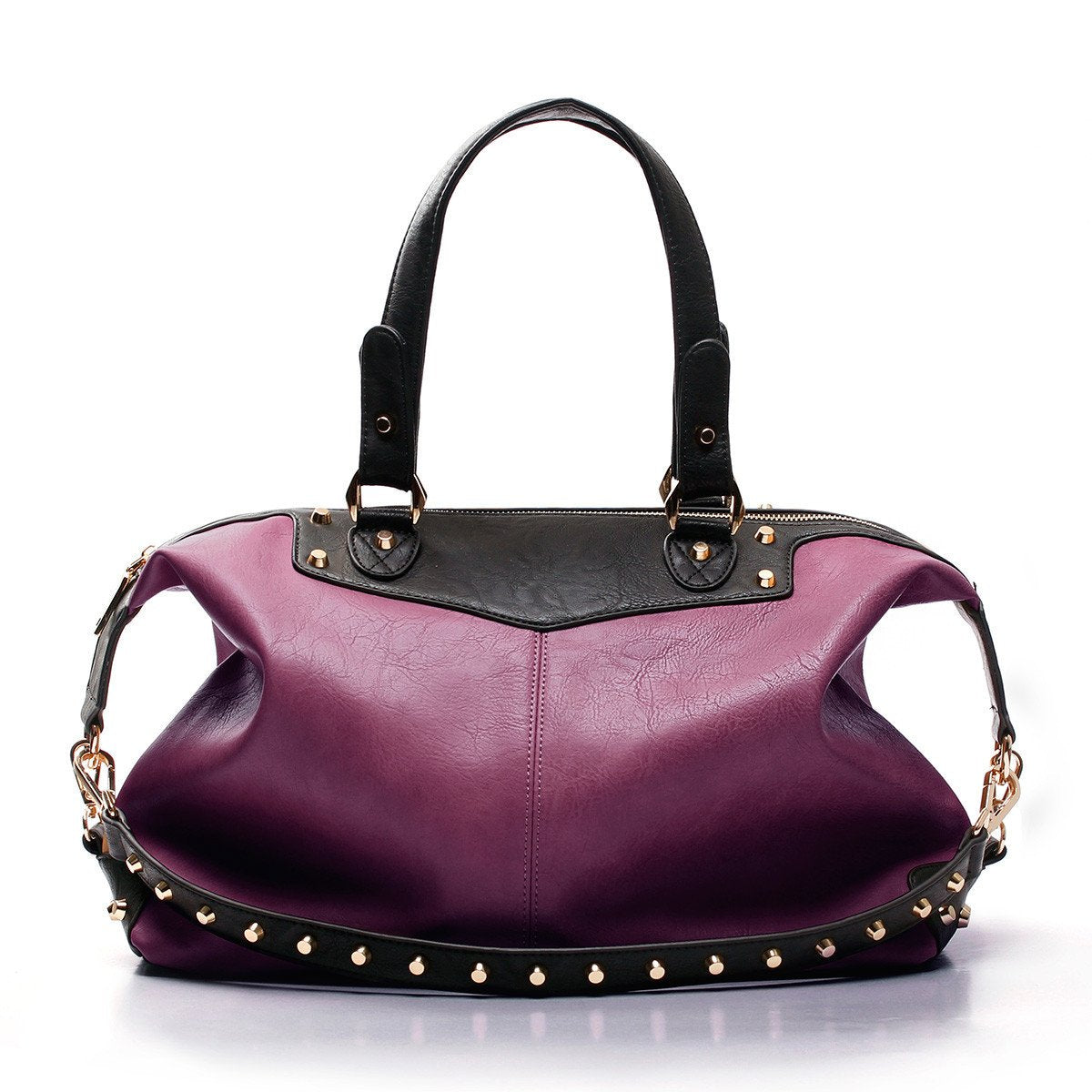 sometime sofina 3 bag purple front with studs strap