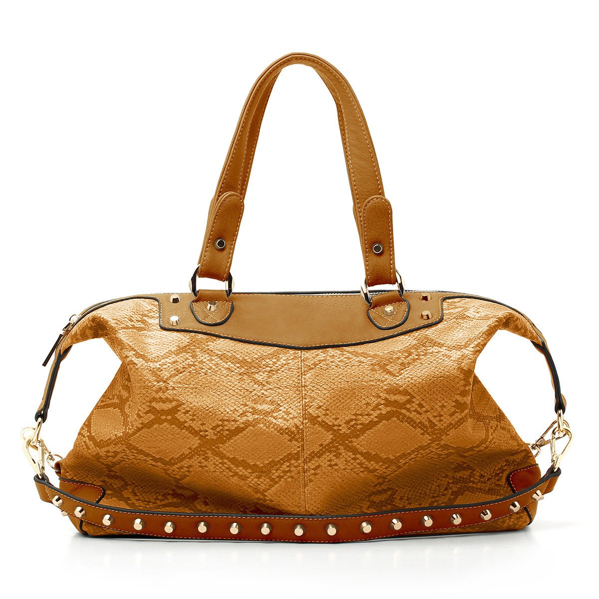 sometime sofina 3 signature bag brown front with studs strap