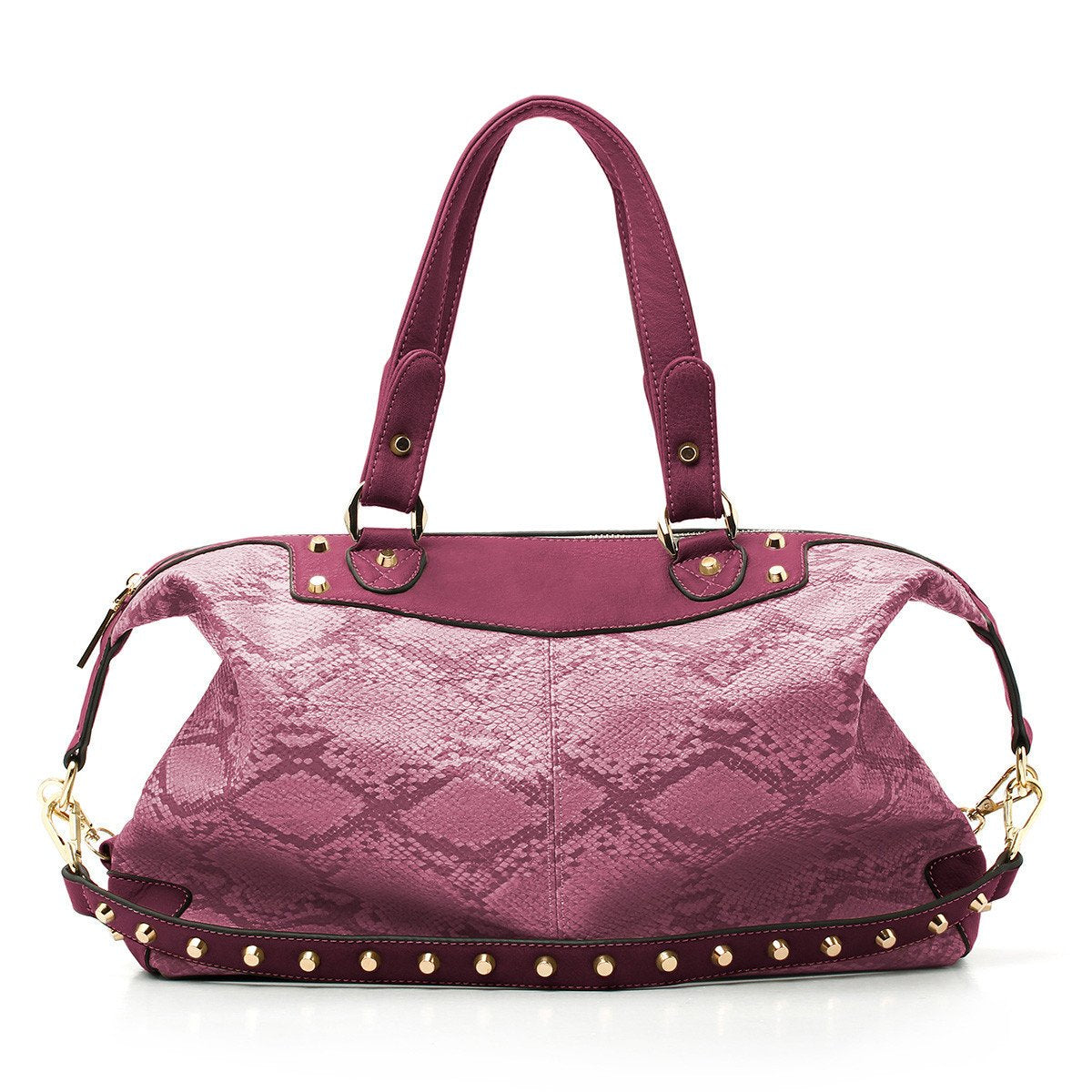 sometime sofina 3 signature purple bag front with studs strap